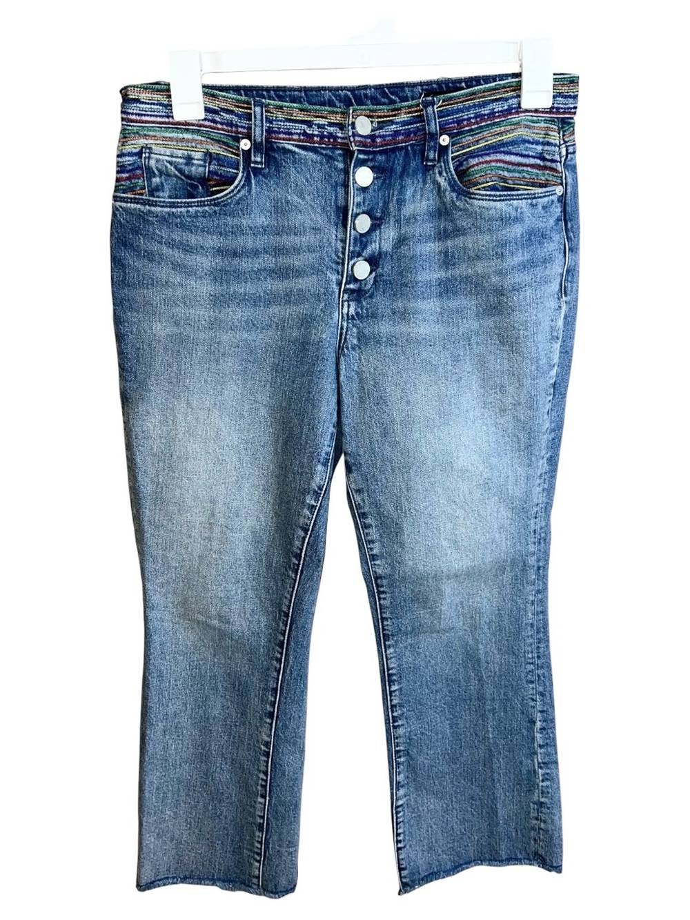Blank NYC The Varick Kick Flare Button Fly Jeans Women’s 30 Blue 32x26